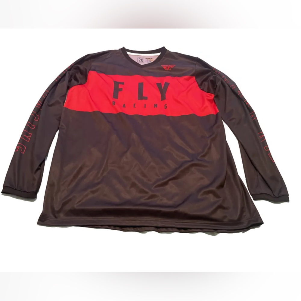 Fly Racing F-16 Black/Red Long Sleeve Motocross  Jersey - Mens 2XL